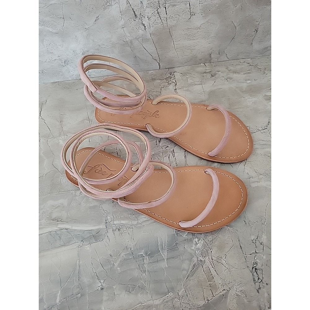 FREE PEOPLE Havana Gladiator Wrap  Pink Flat Sandals 38/US 7.5